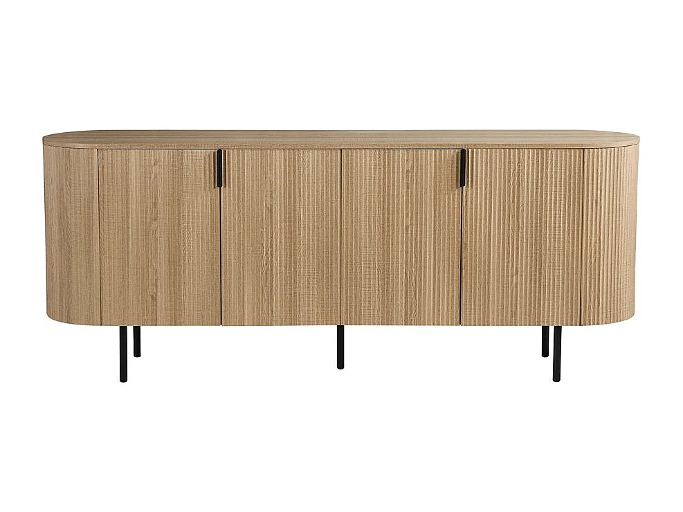 Buffet VAGOS – Coloris chêne naturel – 4 portes – 200 cm – Grand bahut moderne – Rangement spacieux