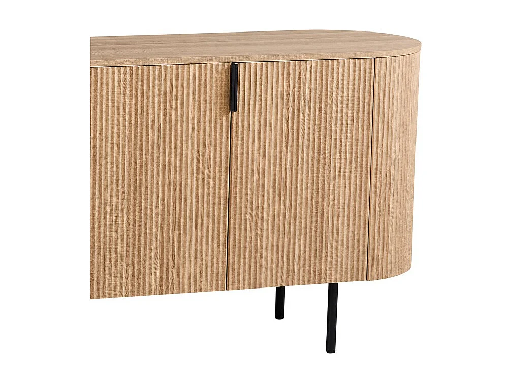 Buffet VAGOS – Coloris chêne naturel – 4 portes – 200 cm – Grand bahut moderne – Rangement spacieux