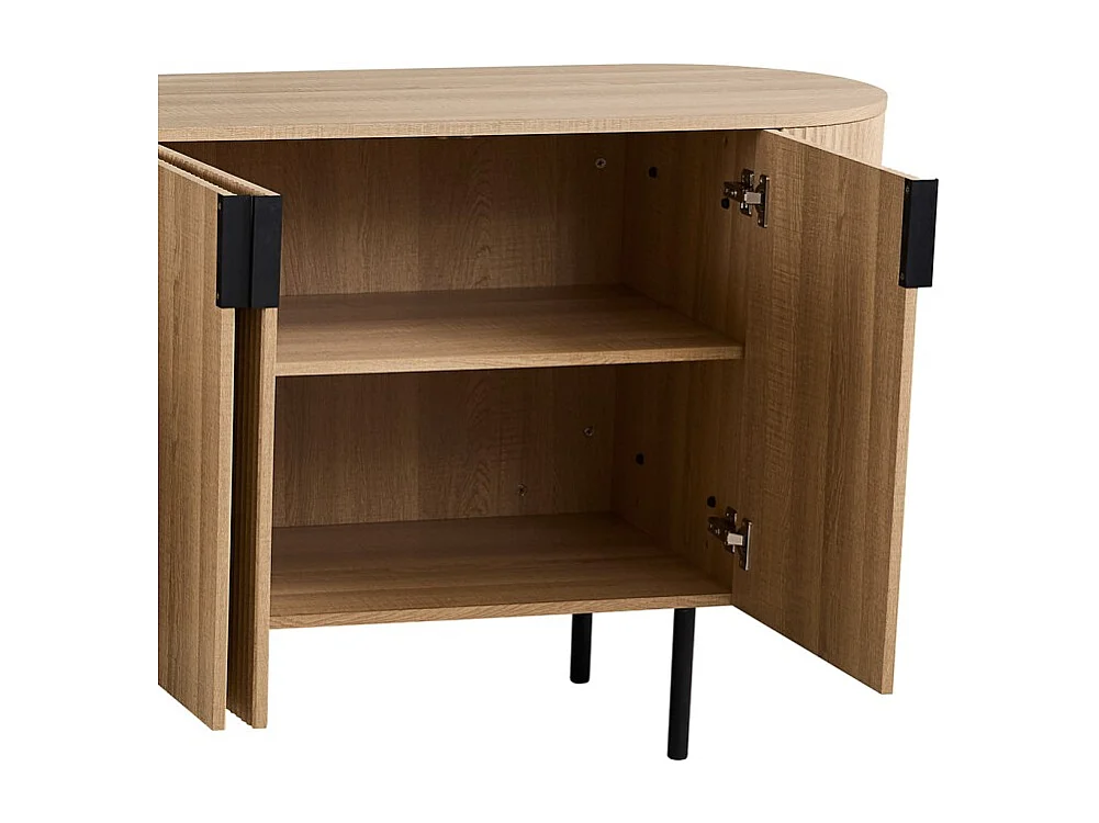 Buffet VAGOS – Coloris chêne naturel – 4 portes – 200 cm – Grand bahut moderne – Rangement spacieux