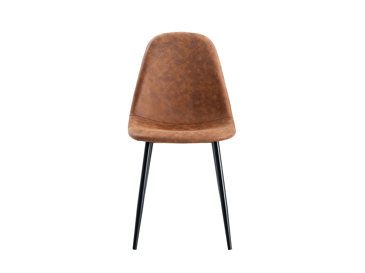 Lot de 4 chaises de salle à manger, Avec pieds en métal, marron