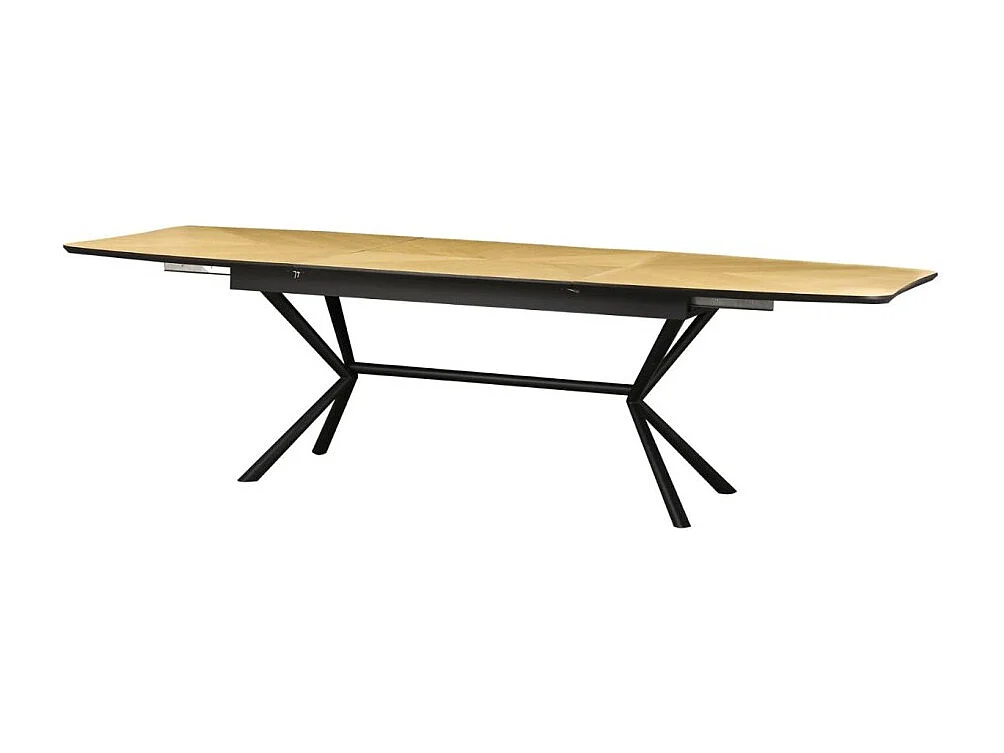 Table de salle à manger GRANI – Placage chêne clair et métal – 180-270 cm – Extensible