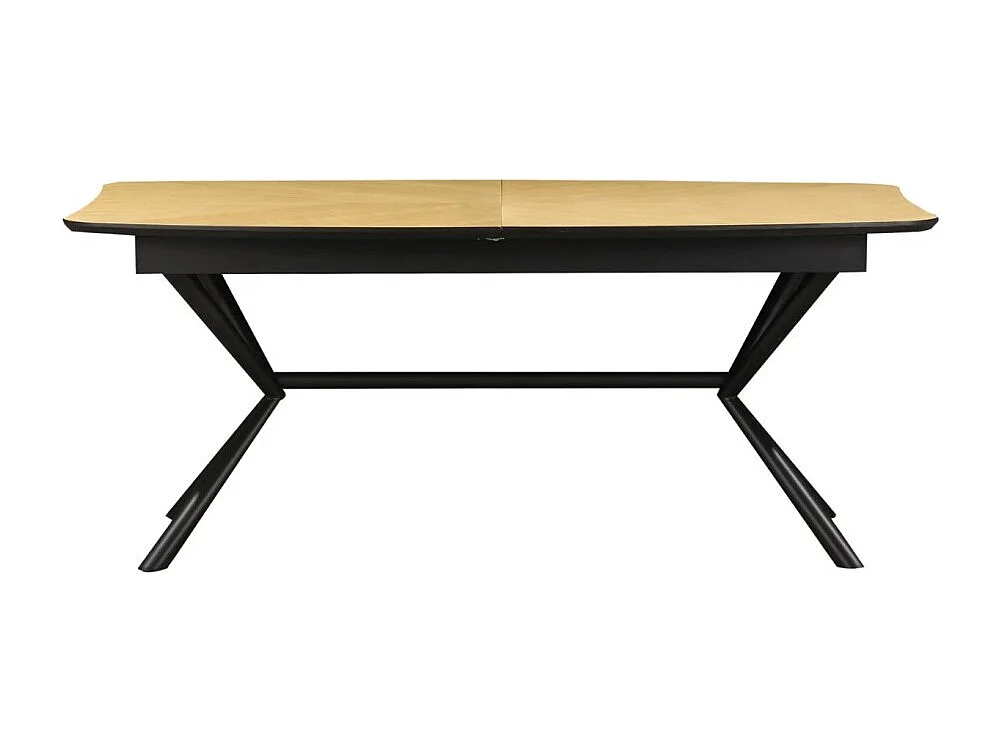Table de salle à manger GRANI – Placage chêne clair et métal – 180-270 cm – Extensible