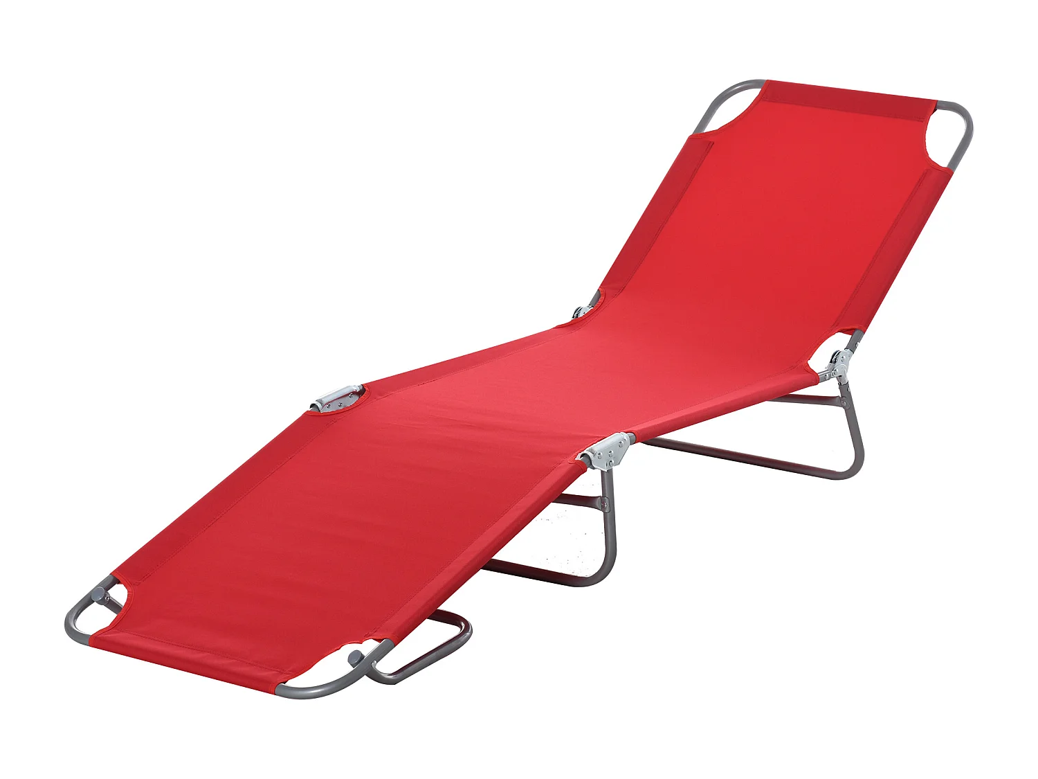 Sdraio pieghevole con schienale a 5 reclinazioni rosso