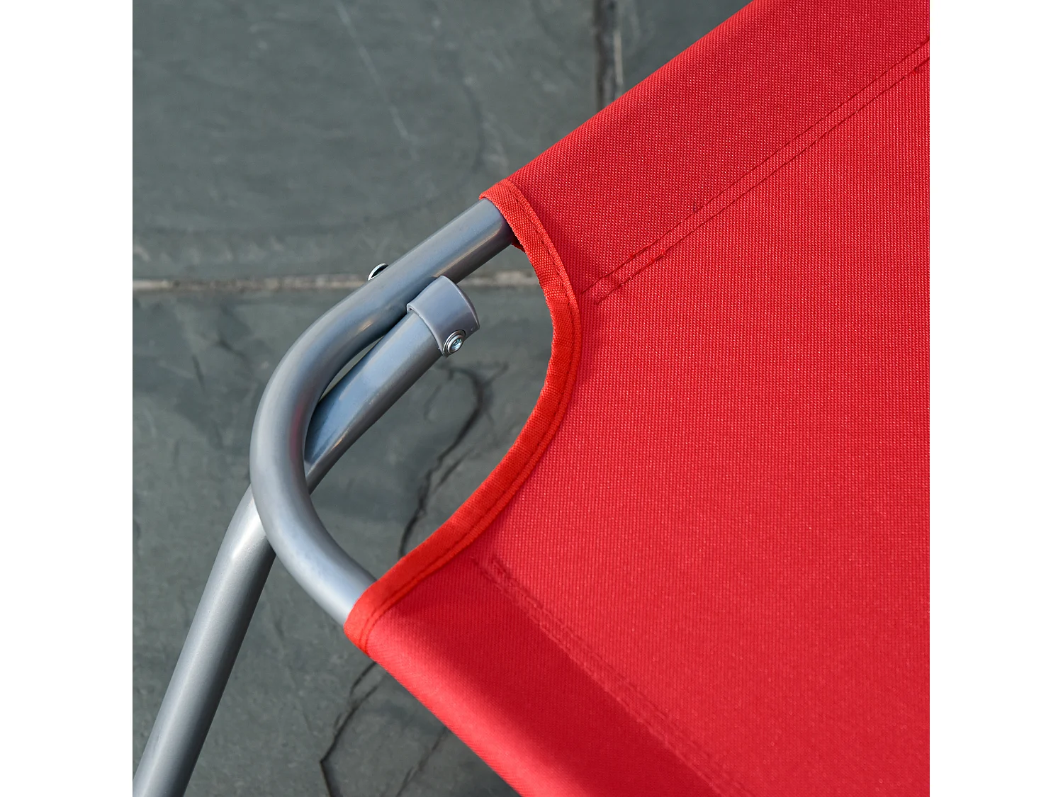 Sdraio pieghevole con schienale a 5 reclinazioni rosso