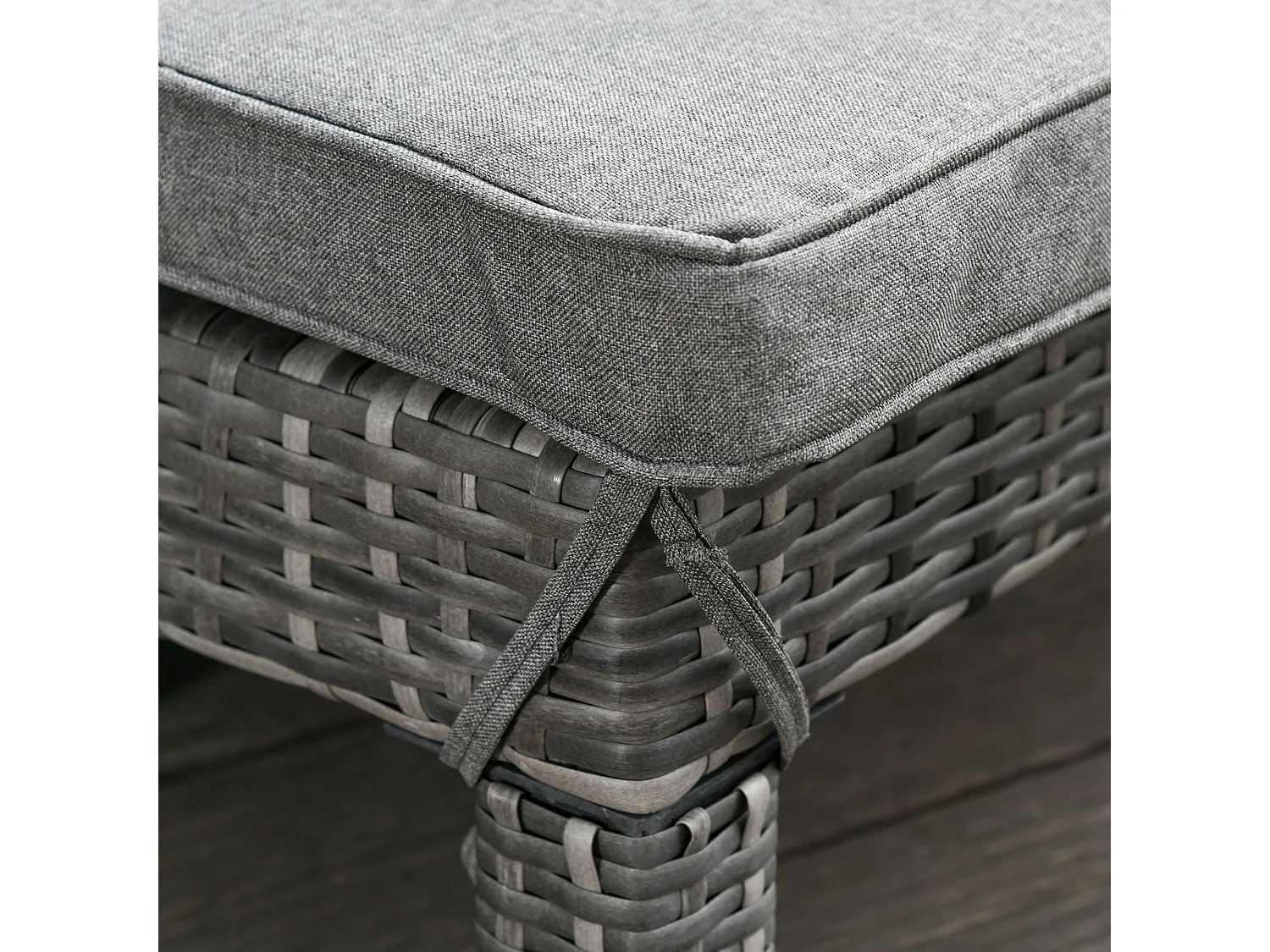 Set 2 sdraio regolabili con cuscino imbottito grigio