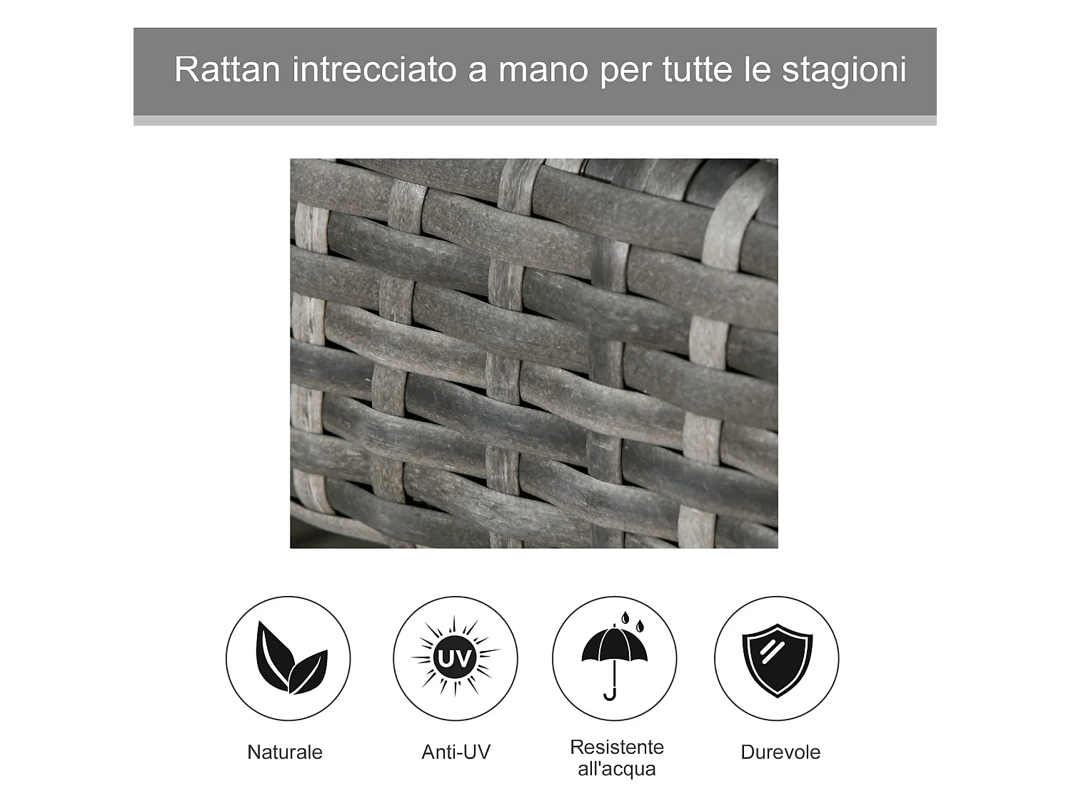 Set 2 sdraio regolabili con cuscino imbottito grigio