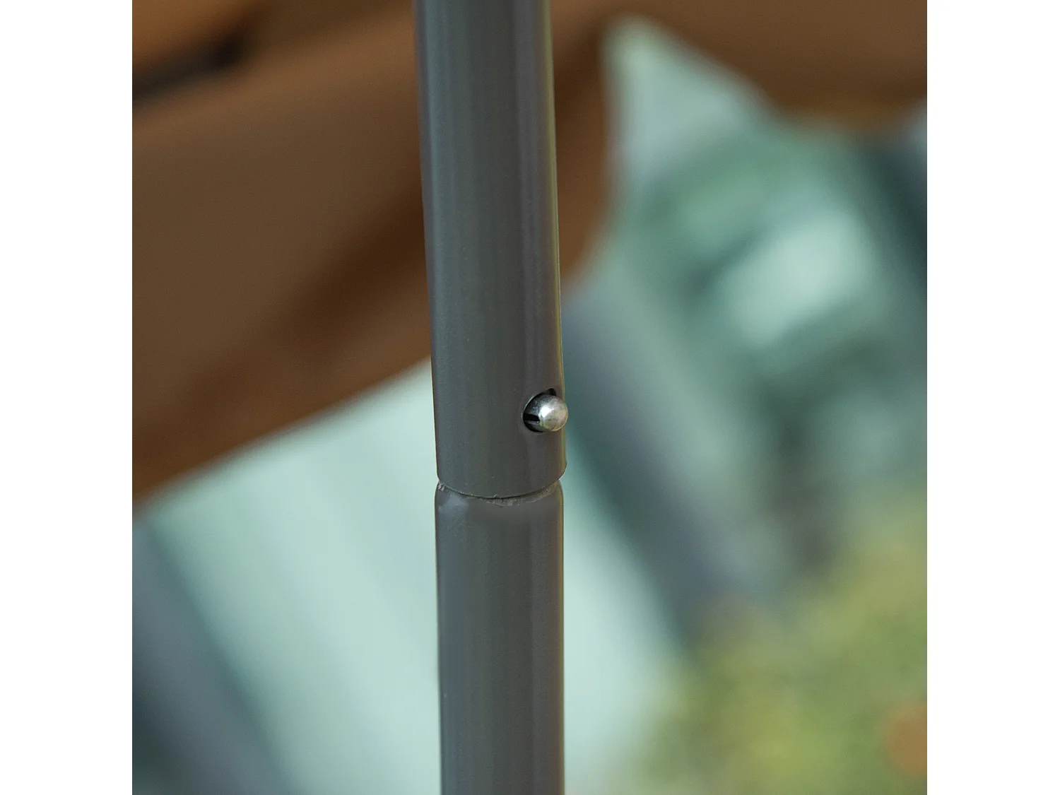 Lettino a 2 posti con tettuccio regolabile e cuscini marrone