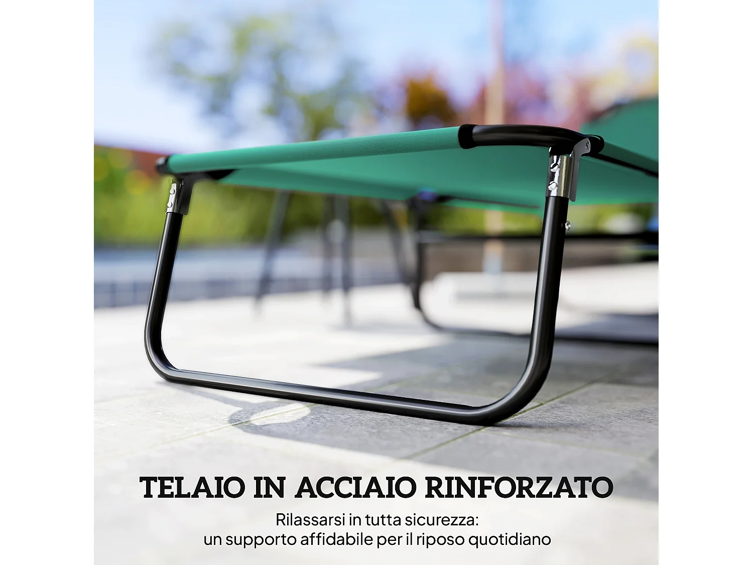 Sdraio da giardino pieghevole schienale con 4 reclinazioni