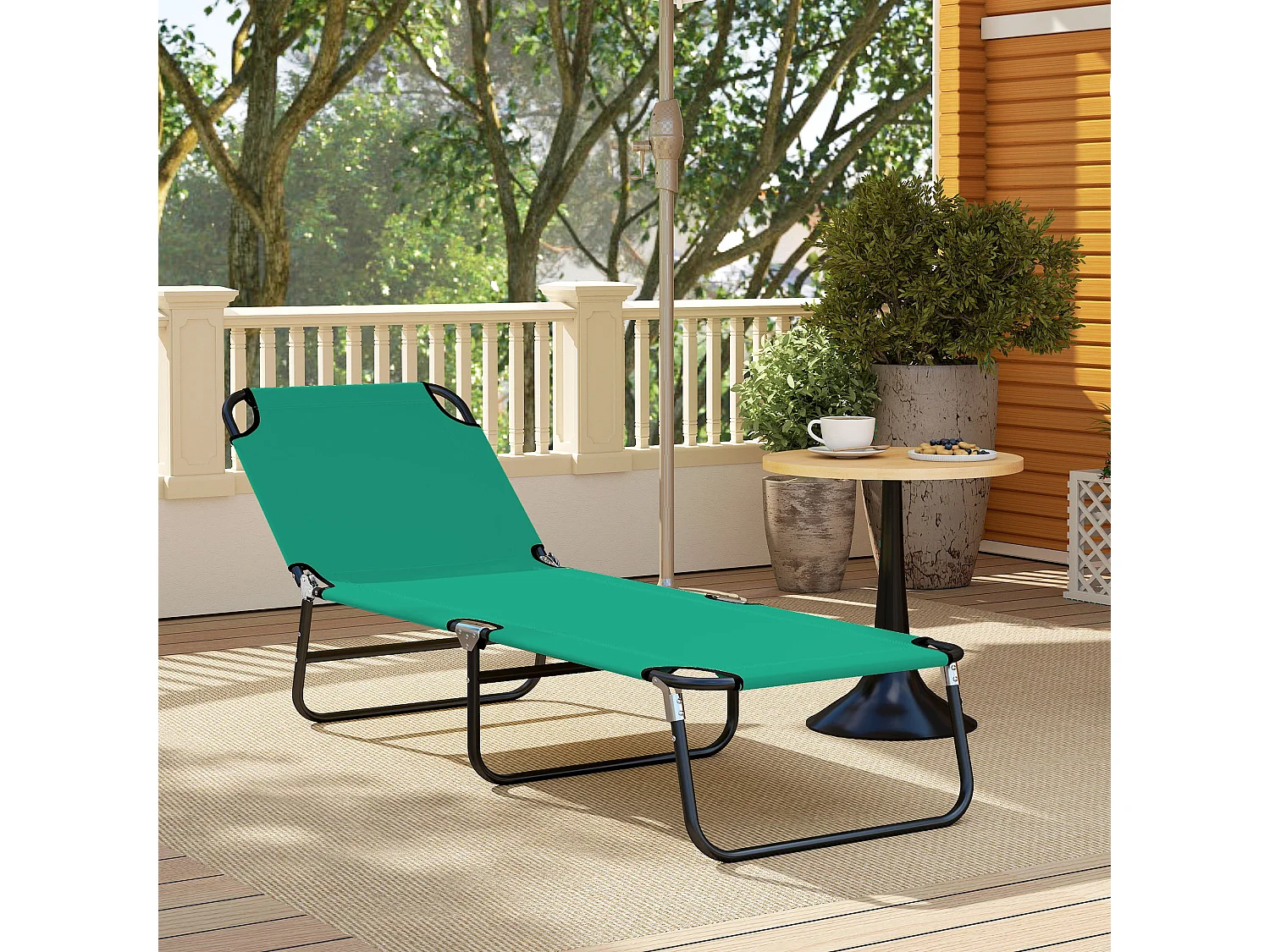 Sdraio da giardino pieghevole schienale con 4 reclinazioni