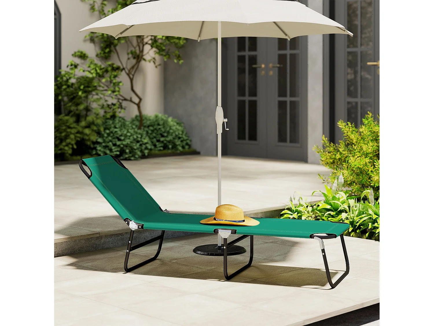 Sdraio da giardino pieghevole schienale con 4 reclinazioni