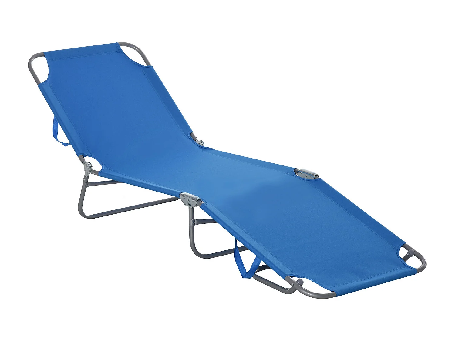 Sdraio Pieghevole con Schienale Regolabile in Tessuto Oxford per Giardino Spiaggia Piscina