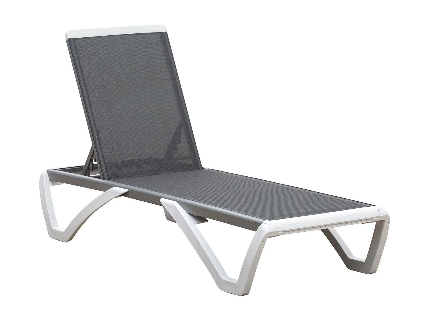 Lettino prendisole con schienale reclinabile su 5 livelli e rotelle