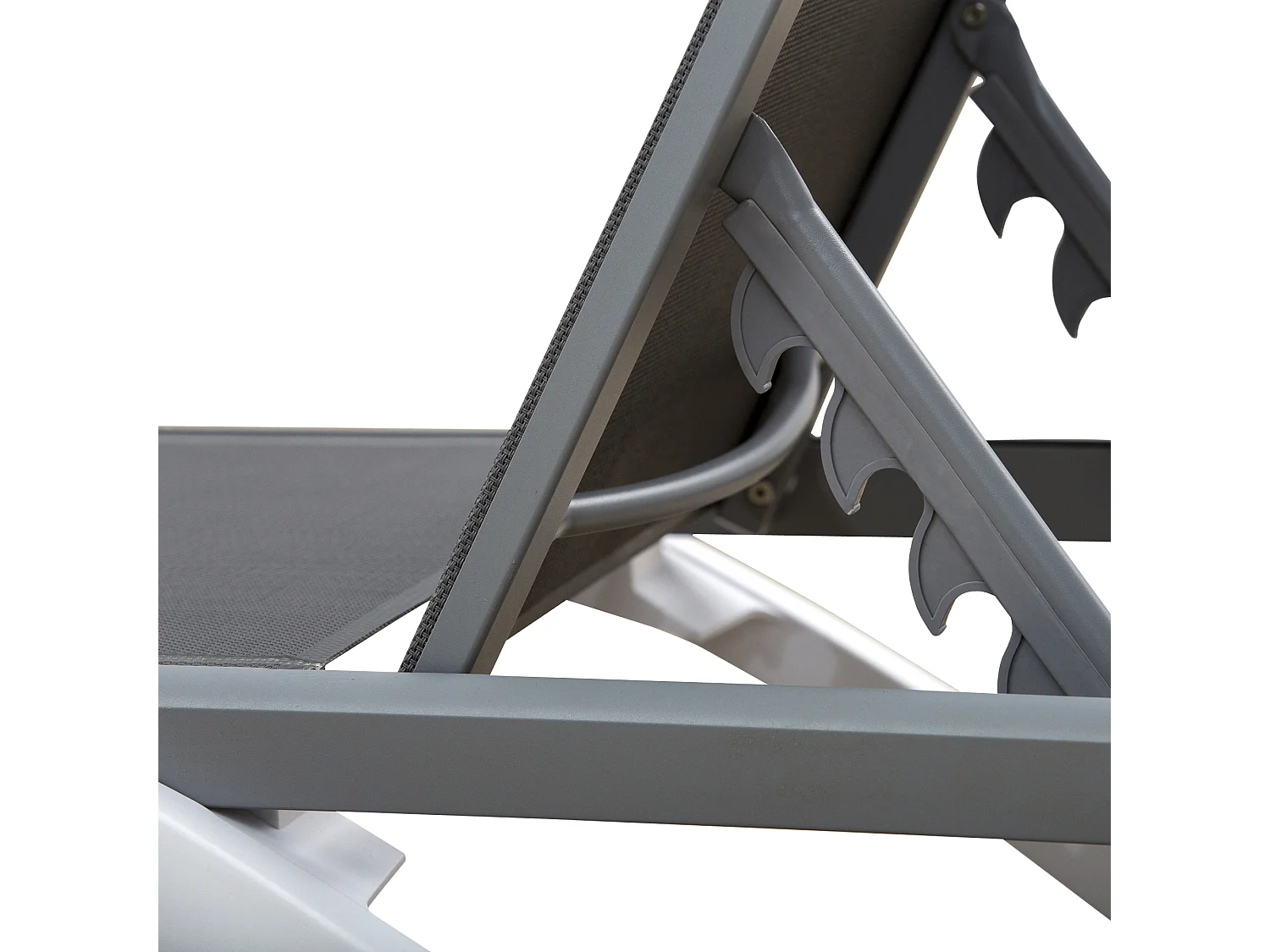 Lettino prendisole con schienale reclinabile su 5 livelli e rotelle