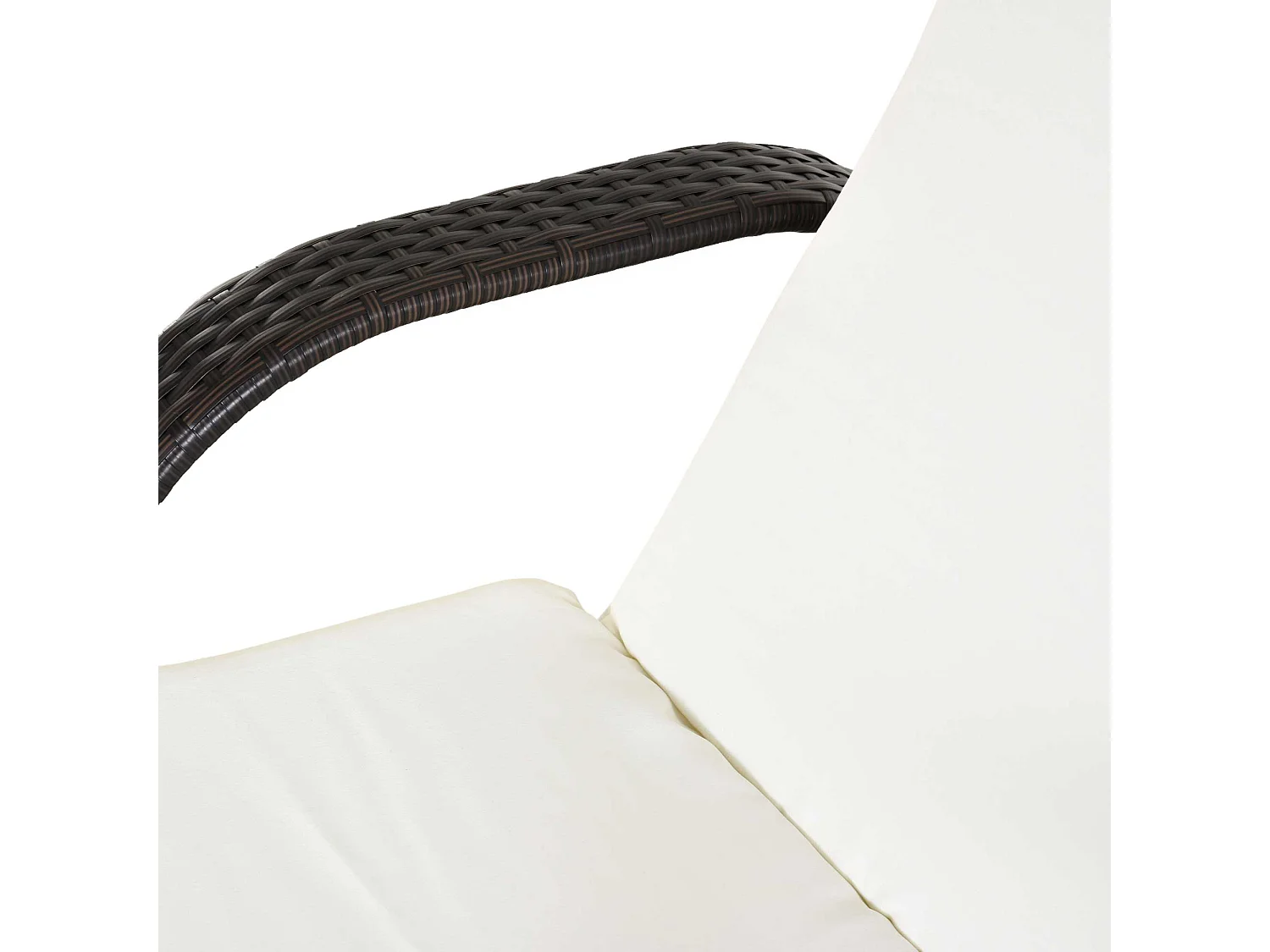 Lettino Prendisole con Ruote e Altezza Regolabile in Rattan per Giardino Spiaggia