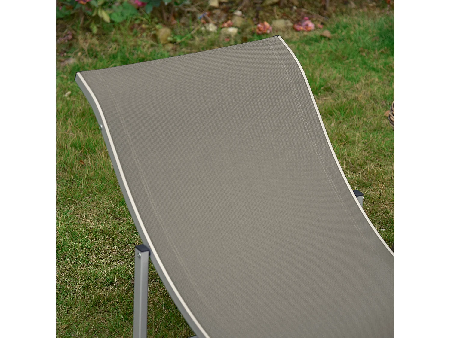 Set 2 sdraio da giardino pieghevoli in alluminio e textilene