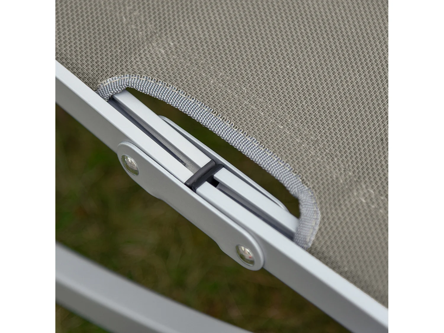 Set 2 sdraio da giardino pieghevoli in alluminio e textilene