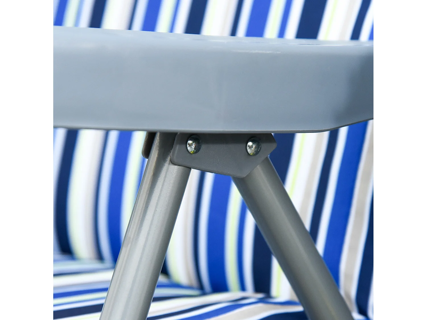 Set 2 sedie sdraio pieghevoli e regolabili a 5 livelli blu e crema