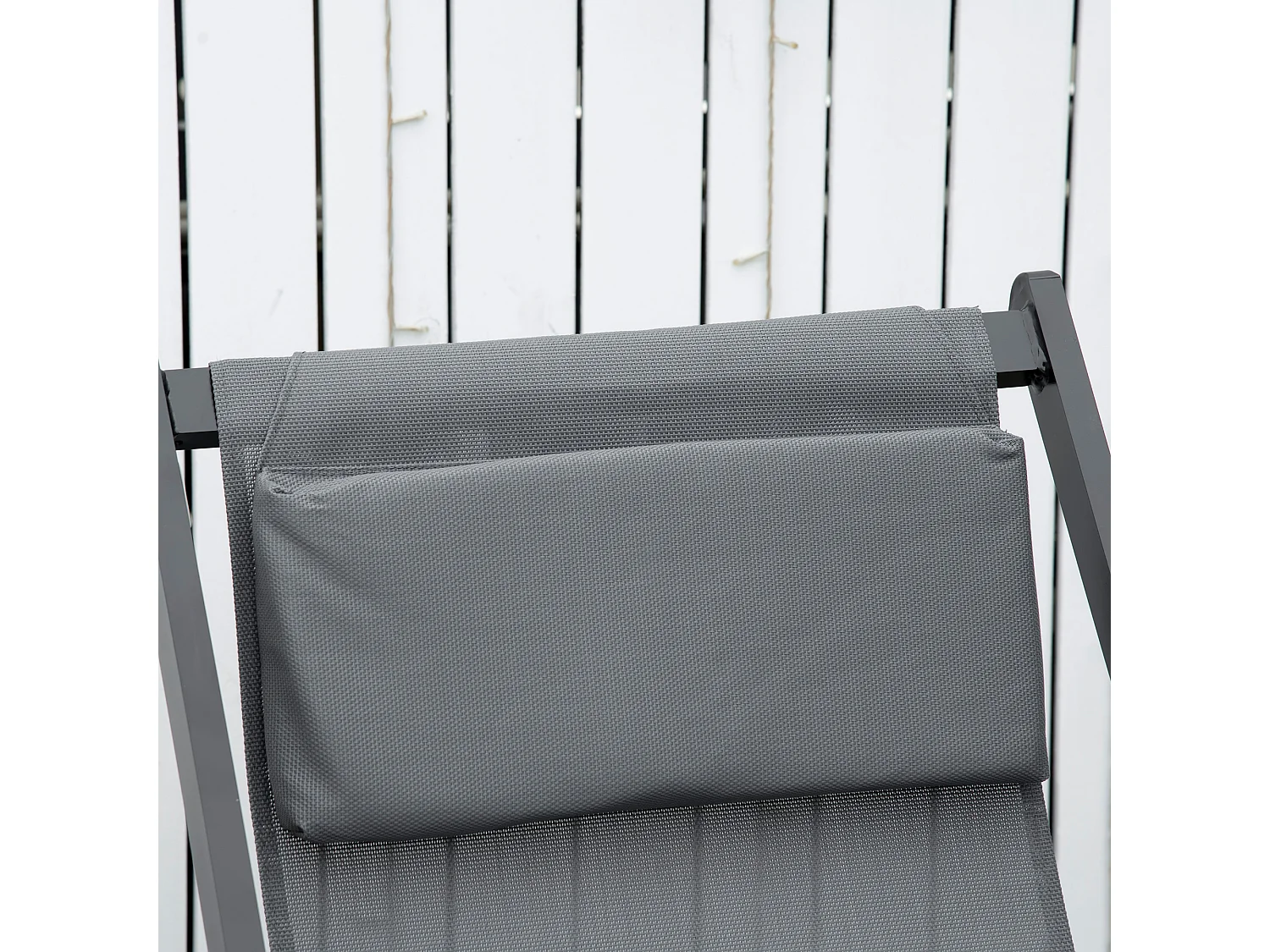 Set 2 sedie sdraio pieghevoli e reclinabili in alluminio grigio