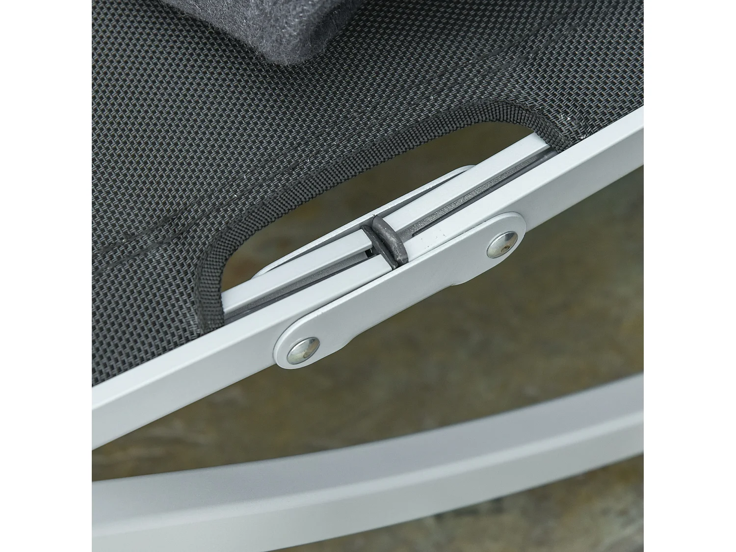 Set 2 sdraio da giardino pieghevoli in alluminio e textilene nero