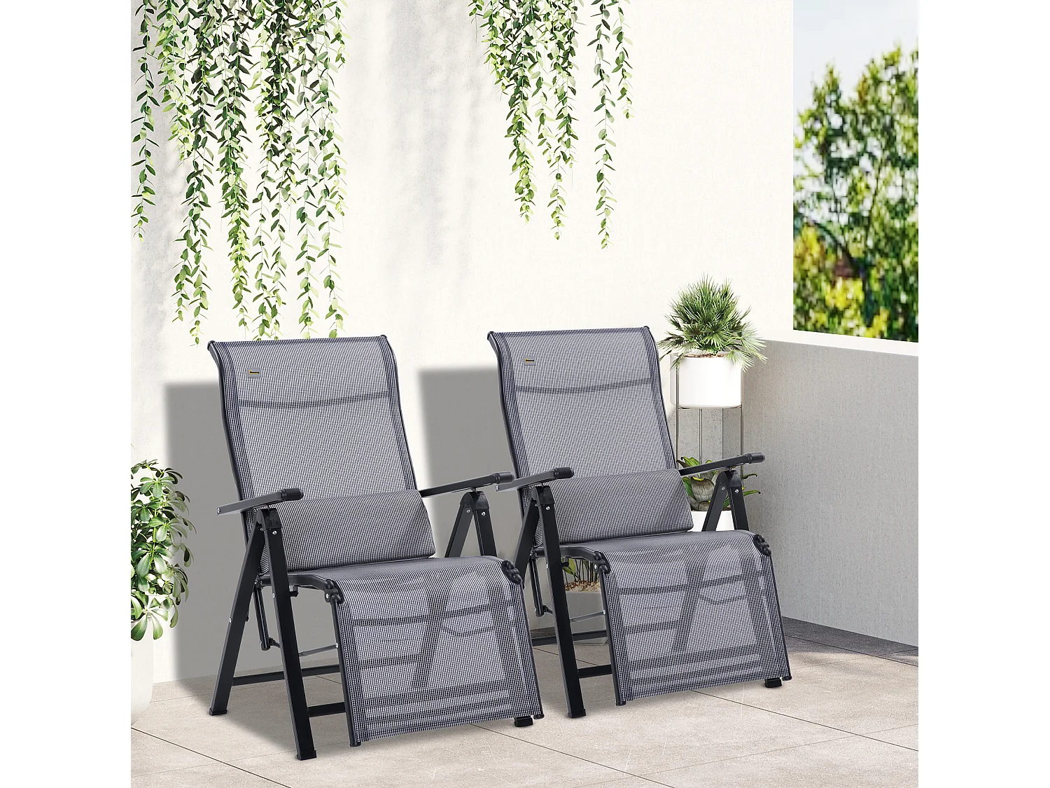 Sdraio da giardino zero gravity set 2 pz schienale 9 livelli