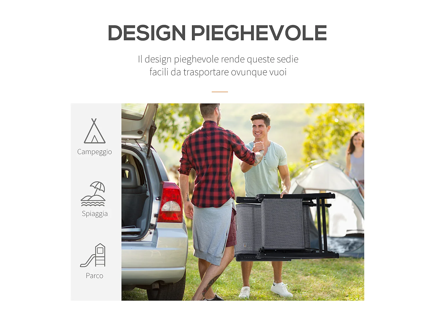 Sdraio da giardino zero gravity set 2 pz schienale 9 livelli