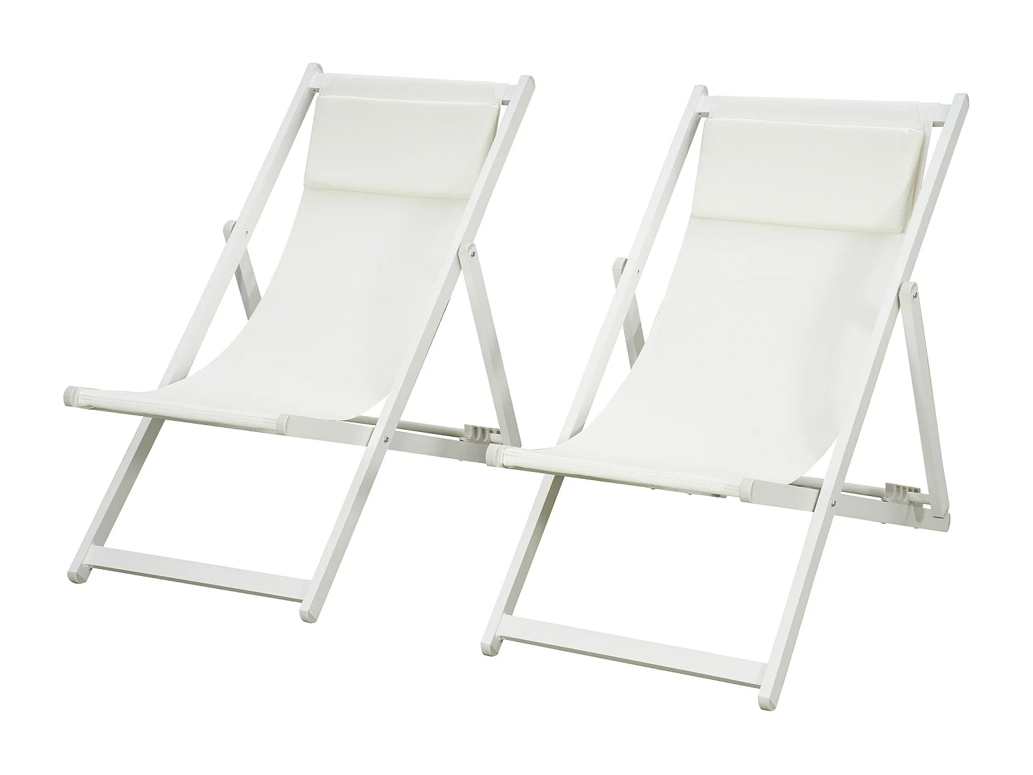 Set 2 sedie sdraio pieghevoli in alluminio 100x60x85 cm