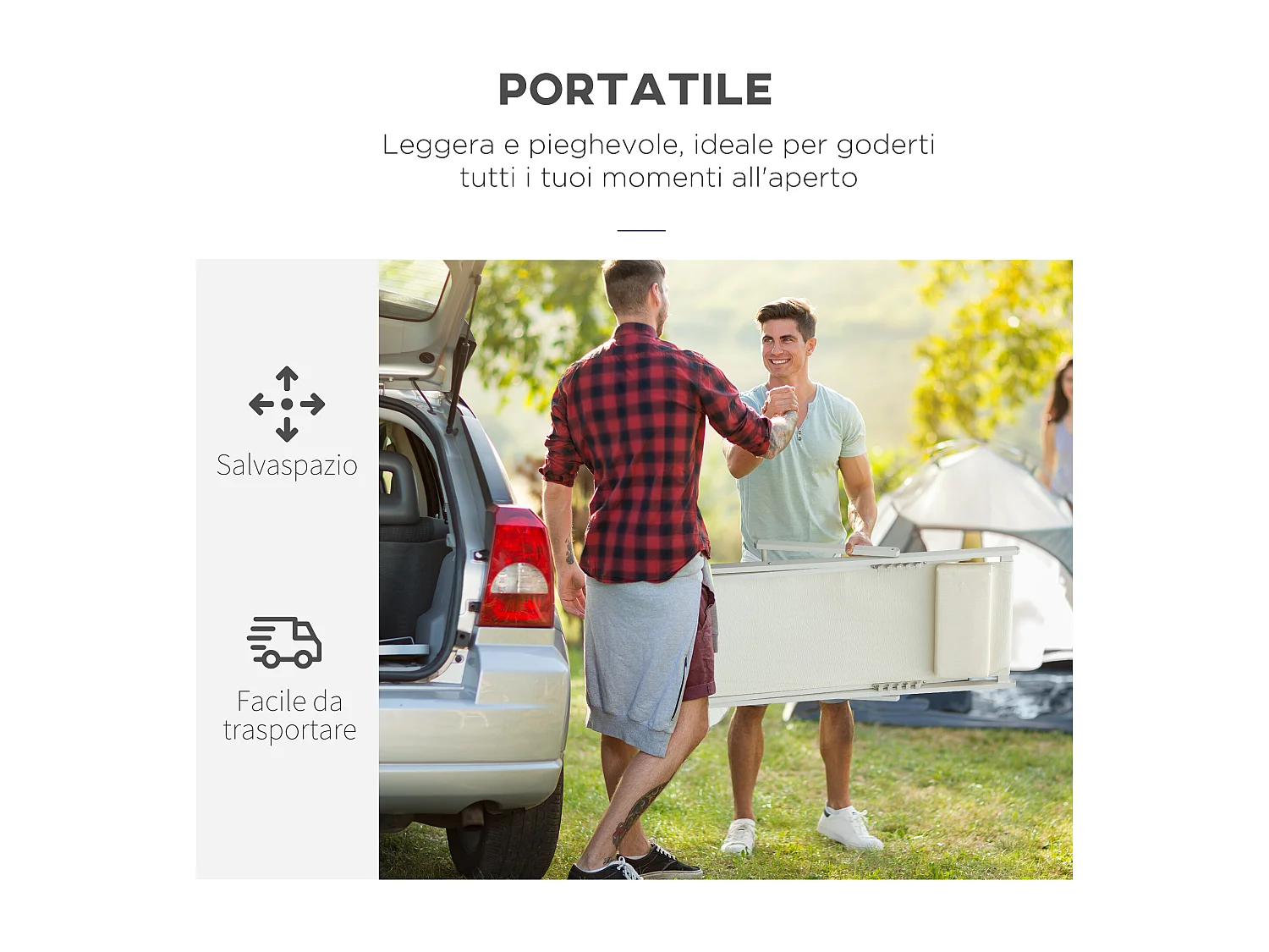 Set 2 sedie sdraio pieghevoli in alluminio 100x60x85 cm