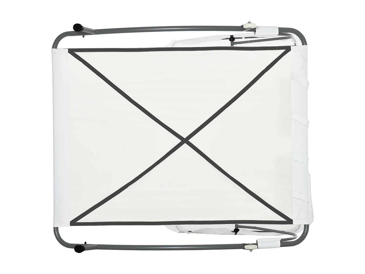 Lettino a 2 posti con tettuccio regolabile e cuscini crema