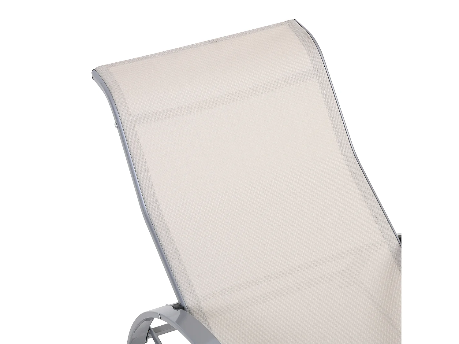 Set 2 sdraio da giardino e tavolino con piano in vetro crema