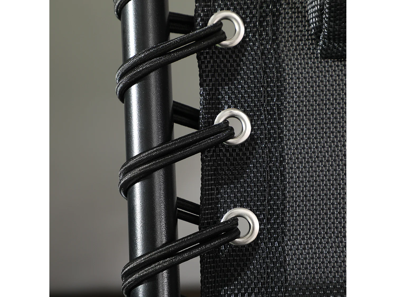 Lettino prendisole pieghevole con cuscino e tasca laterale grigio