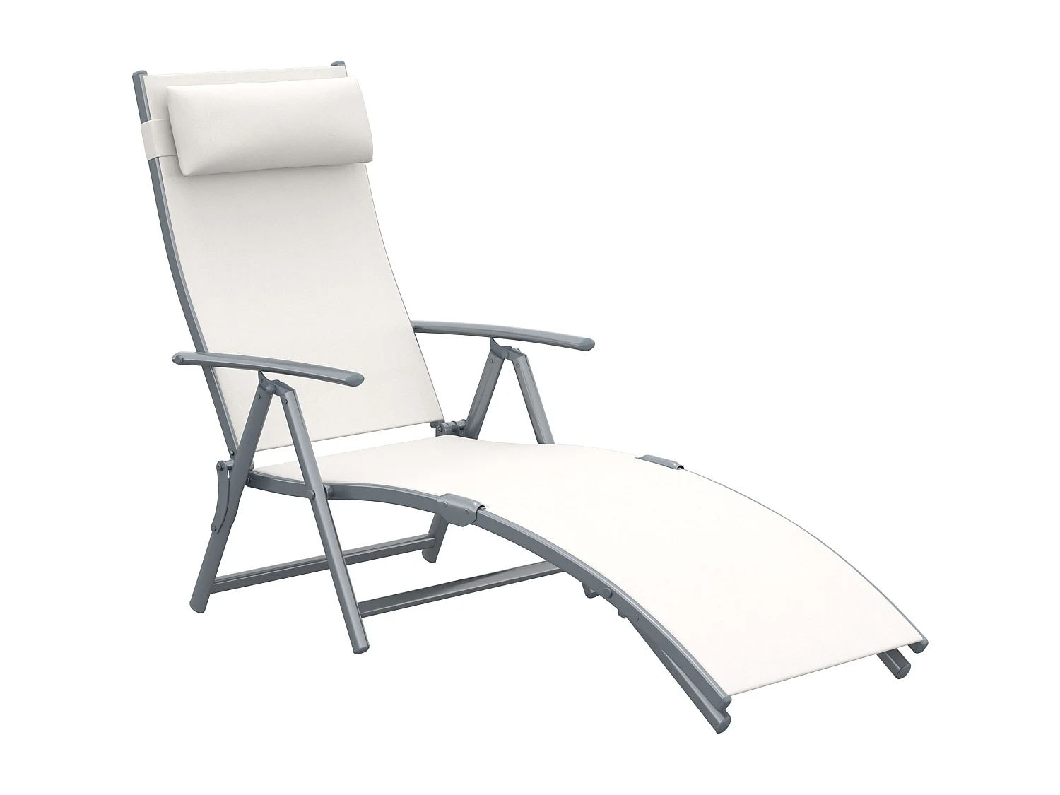 Sdraio da giardino pieghevole con cuscino e schienale 7 reclinazioni