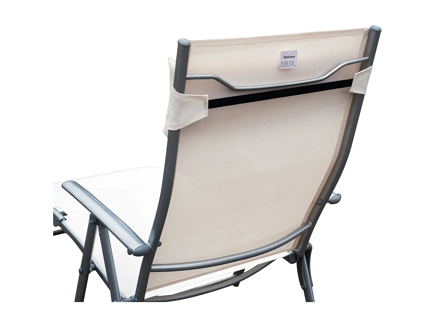 Sdraio da giardino pieghevole con cuscino e schienale 7 reclinazioni