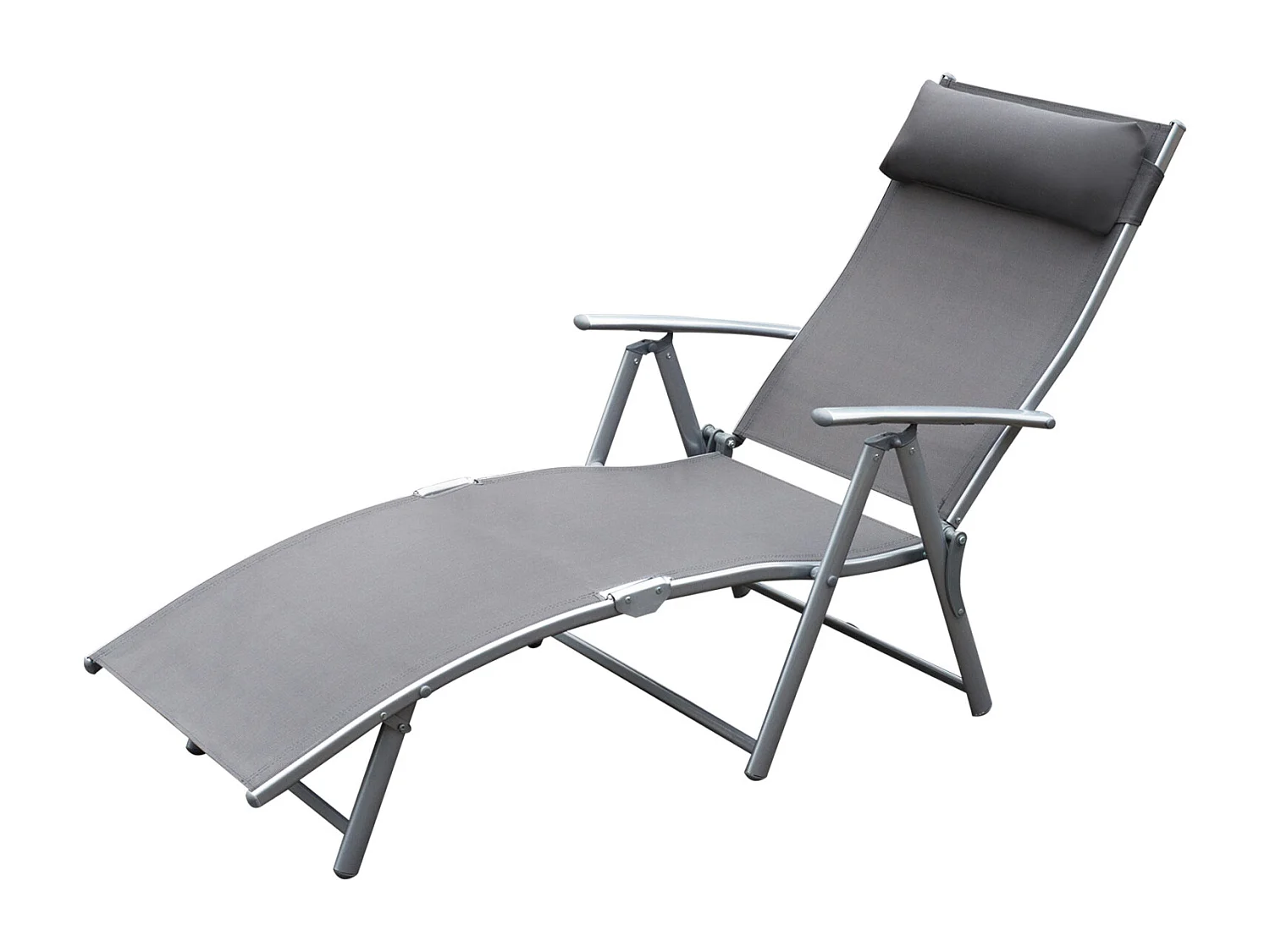 Sedia a Sdraio da Giardino Pieghevole con Cuscino e Schienale Regolabile