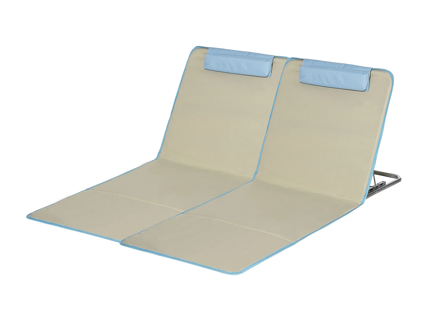 Set 2 sdraio da spiaggia con schienale regolabile poggiatesta beige