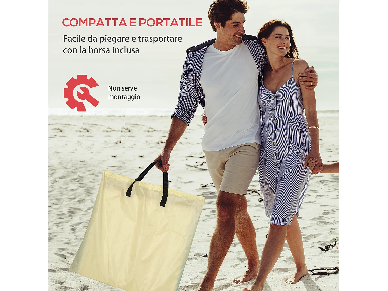 Set 2 sdraio da spiaggia con schienale regolabile poggiatesta beige