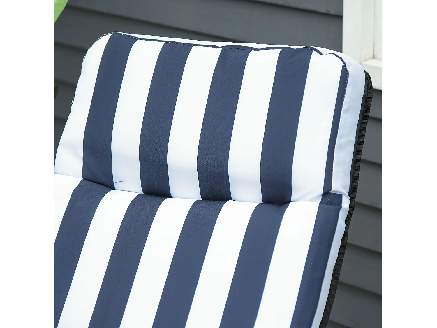 Set 2 sedie sdraio pieghevoli imbottite con braccioli blu e bianco