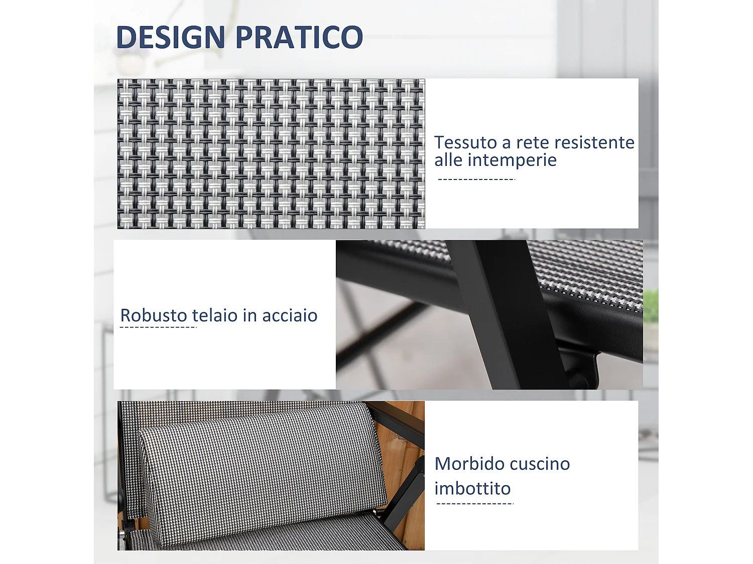 Sdraio zero gravity pieghevole e reclinabile a 9 livelli