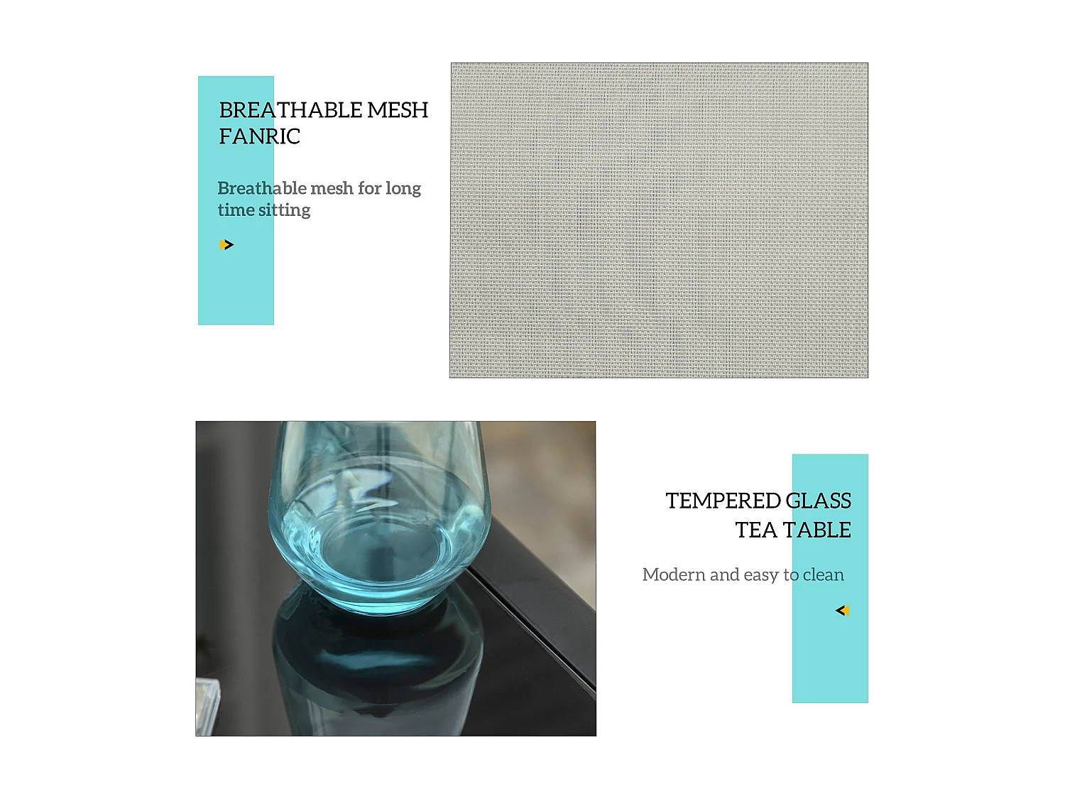 Set 2 sdraio da giardino e tavolino con piano in vetro grigio