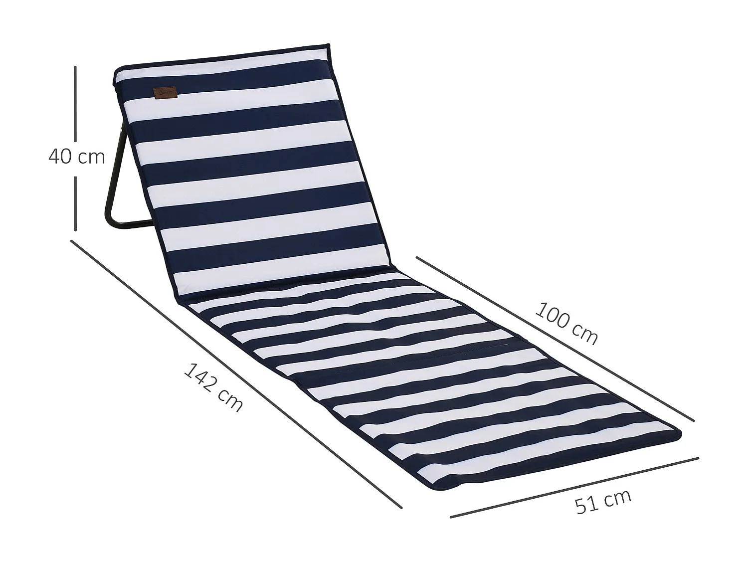 Set 2 sdraio da spiaggia pieghevoli ad angolo regolabile multicolore