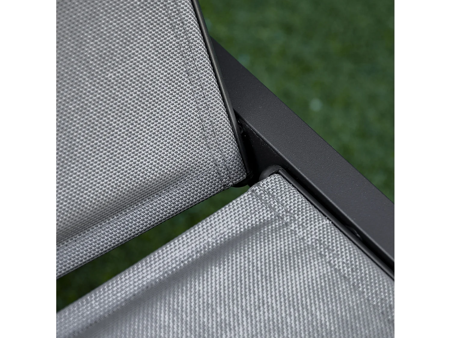 Sdraio da Giardino Reclinabile con Rivestimento Imbottito in Alluminio e Texteline