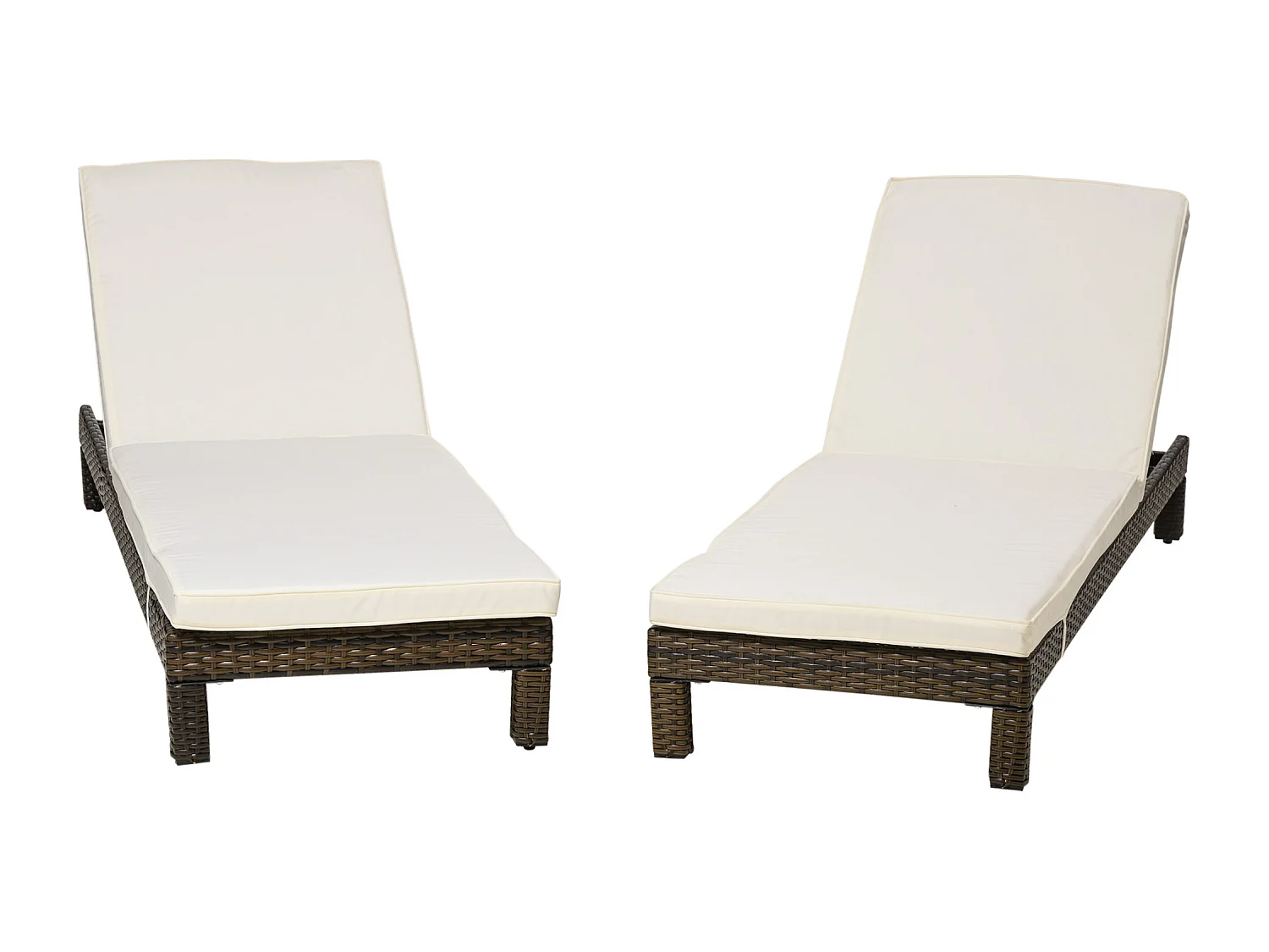 Set 2 lettini sdraio rattan pe schienale a 5 reclinazioni