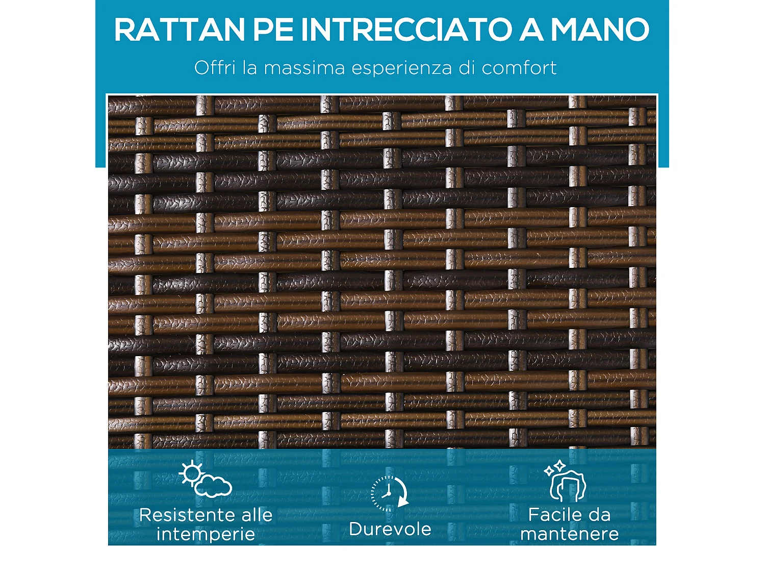 Set 2 lettini sdraio rattan pe schienale a 5 reclinazioni