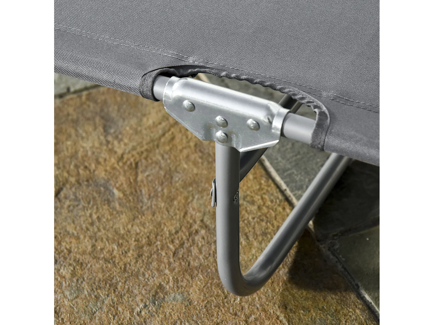 Sdraio Pieghevole con Schienale Regolabile in Tessuto Oxford per Giardino Spiaggia Piscina