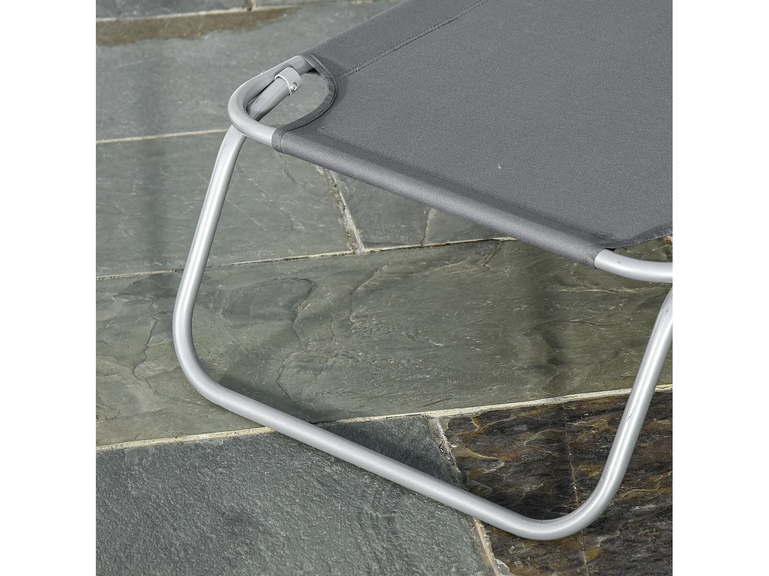 Sdraio Pieghevole con Schienale Regolabile in Tessuto Oxford per Giardino Spiaggia Piscina