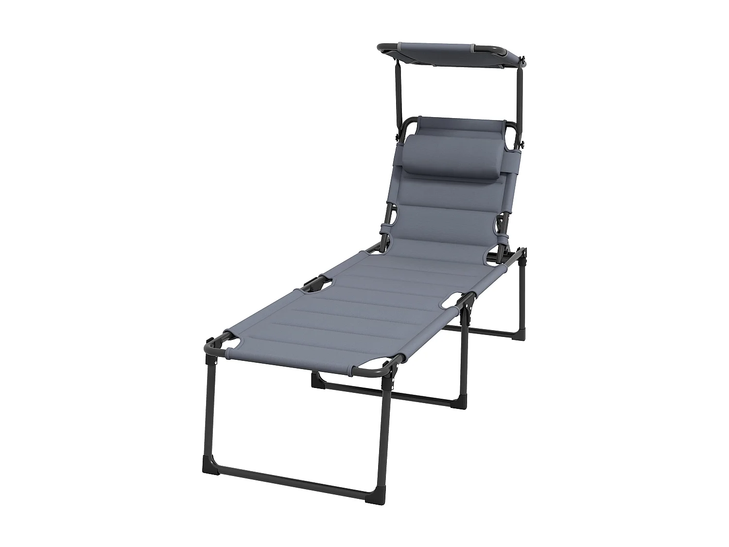 Sdraio da giardino pieghevole con schienale regolabile e cuscino