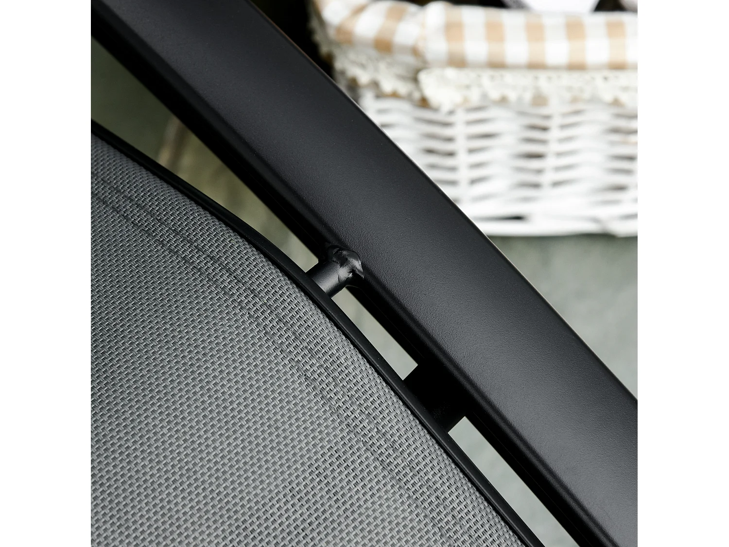 Sdraio da Giardino Reclinabile con Cuscino Rimovibile in Alluminio e Texteline