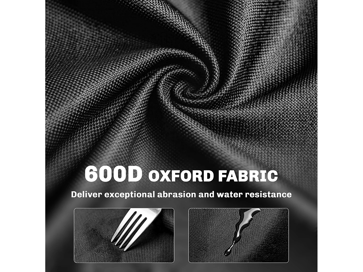 Set 2 sedie da campeggio pieghevoli con poggiapiedi staccabile nero