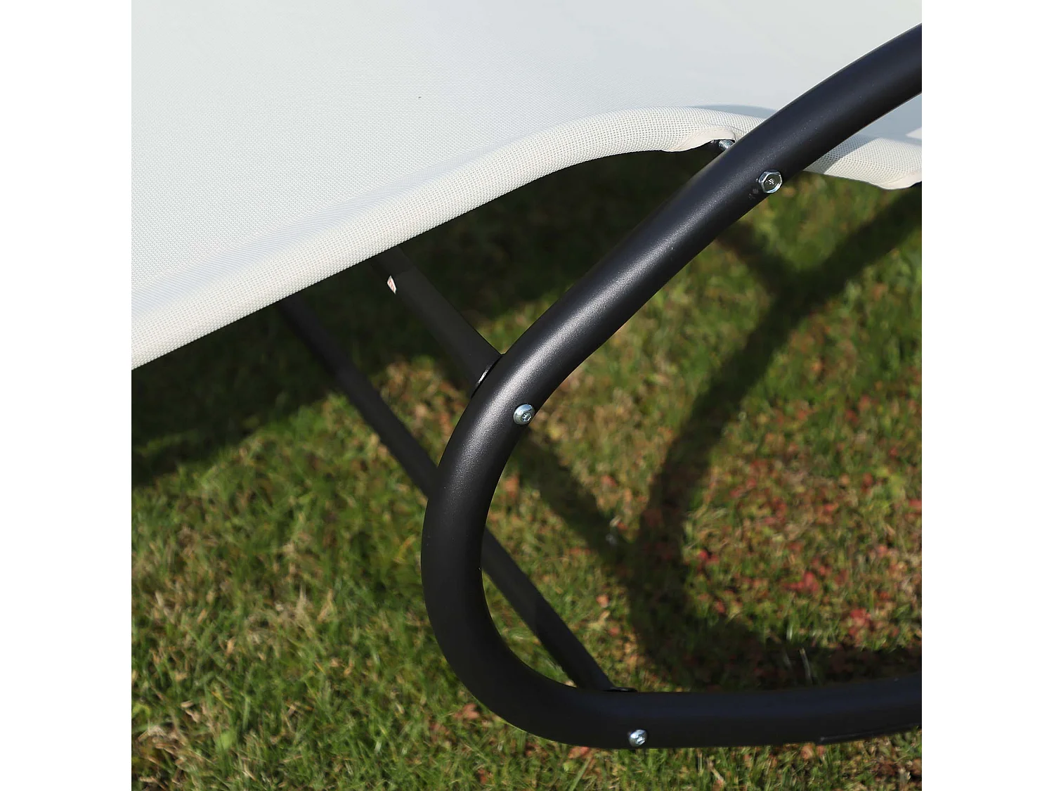 Lettino prendisole a dondolo 2 posti metallo e texteline