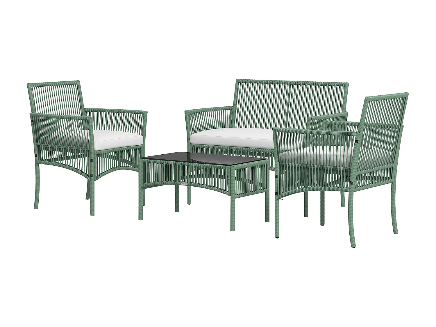 Set da giardino 4pz con poltrone divano e tavolino