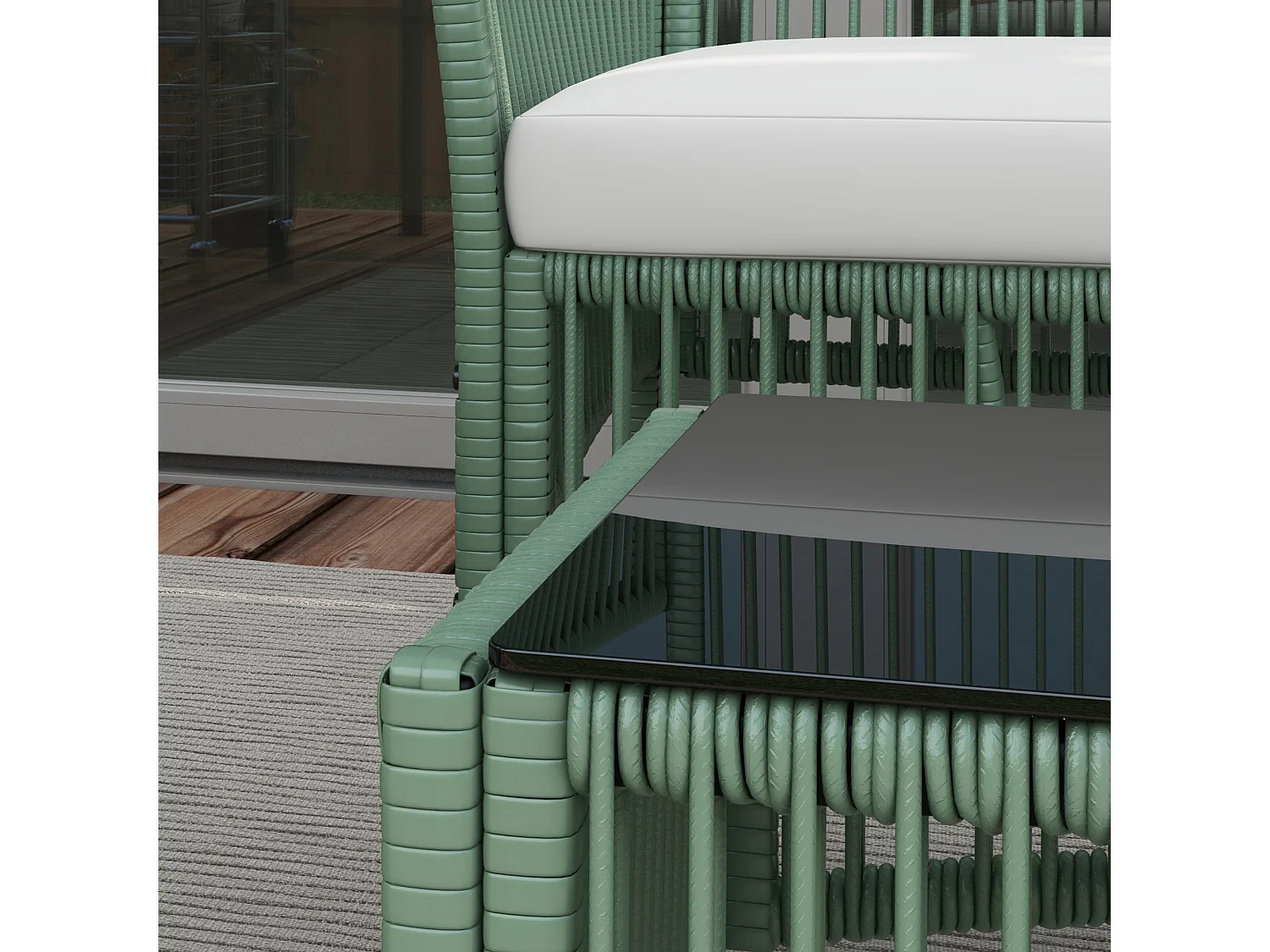 Set da giardino 4pz con poltrone divano e tavolino